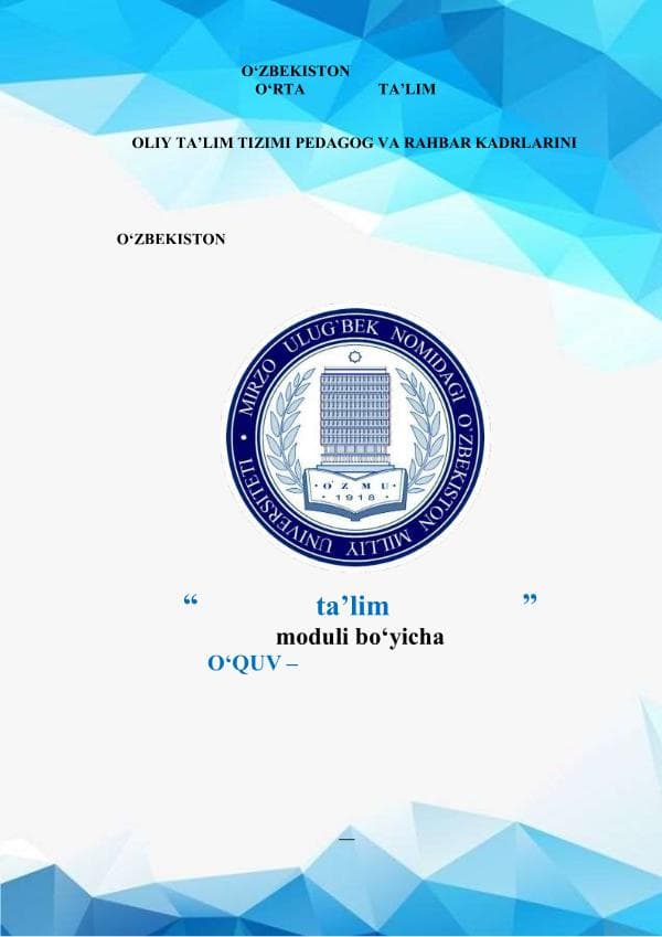 Ekologik ta'lim va tarbiya Y.Shodimetov — копия