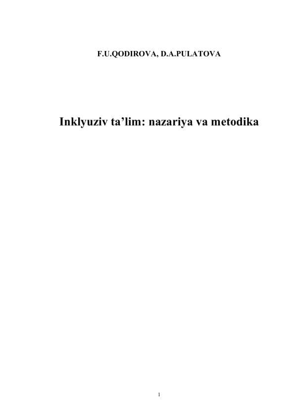 F.U.QODIROVA, D.A.PULATOVA darslik