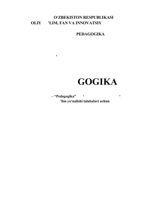 Qodirov.Q. Юногогика