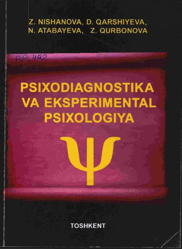 Психодиагностика ва экспериментал псих-я. Z.Nishanova va boshqalar