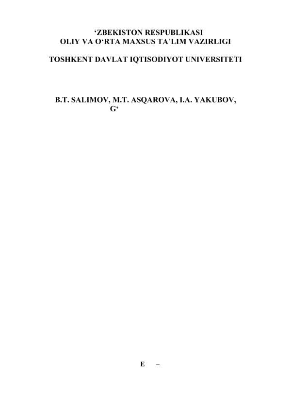 Makroiqtisodiyot I.A. YAKUBOV,