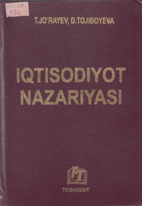 Iqtisodiyot nazariyasi. Jo'rayev,