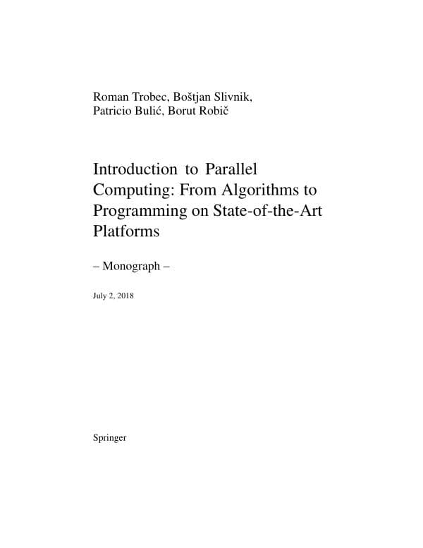 Roman Trobec. Introduction to ParallelComputing.