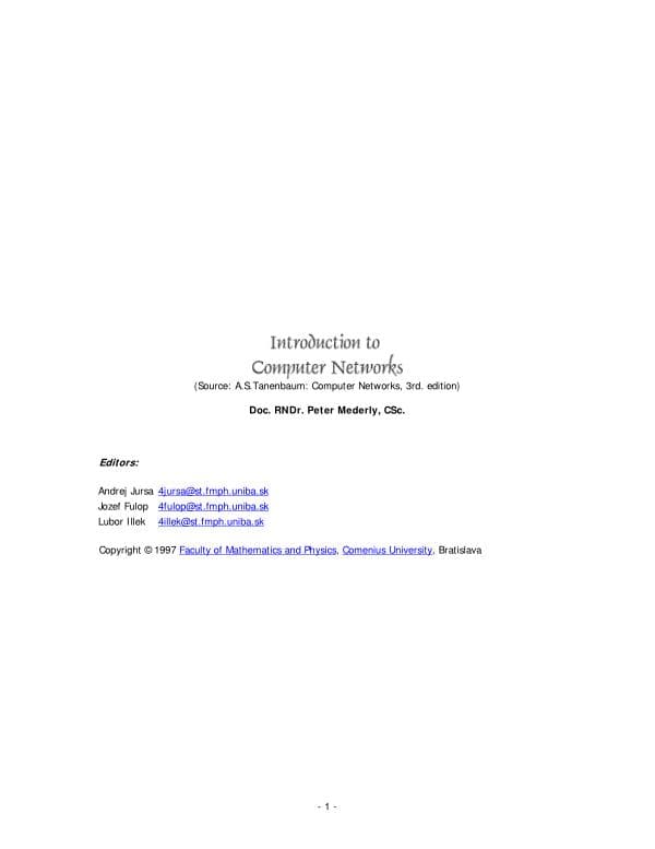 Computer Networks. Andrew S. Tanenbaum,