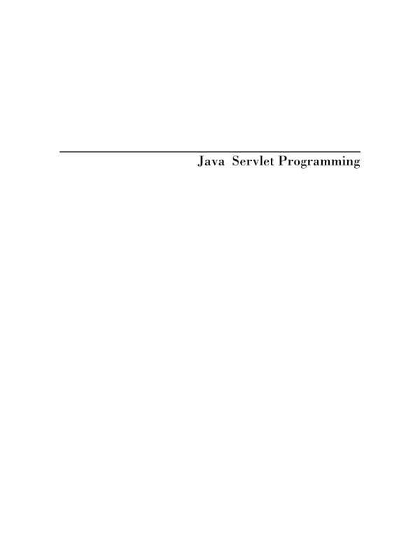 Jason Hunter, Java Servlet Programming,  pdf