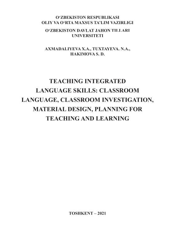 Axmadaliyeva X., Tuxtayeva N., Xakimova S. Teaching Integrated