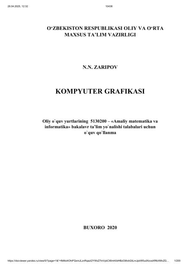 N.Zaripov Komputer grafikasi
